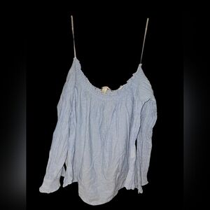 7/45. Forever 21 Light Blue Off-Shoulder Blouse